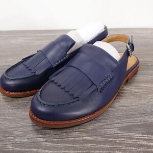 New! Frye Shoes Womens Size 6 Blue Frances Kiltie Loafer Leather Flats